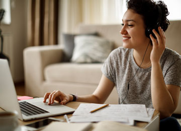 High School Student On Computer